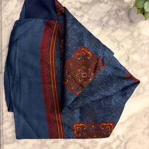 1940s Vintage Cisco Inc NY Reversible Wool Silk Paisley Scarf